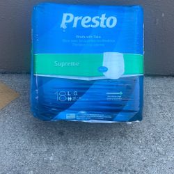 Diapers “presto” Adults $5 Size Large 