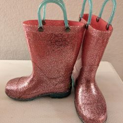 Western Chief Glitter And Light Up Rain Boots Size 8T