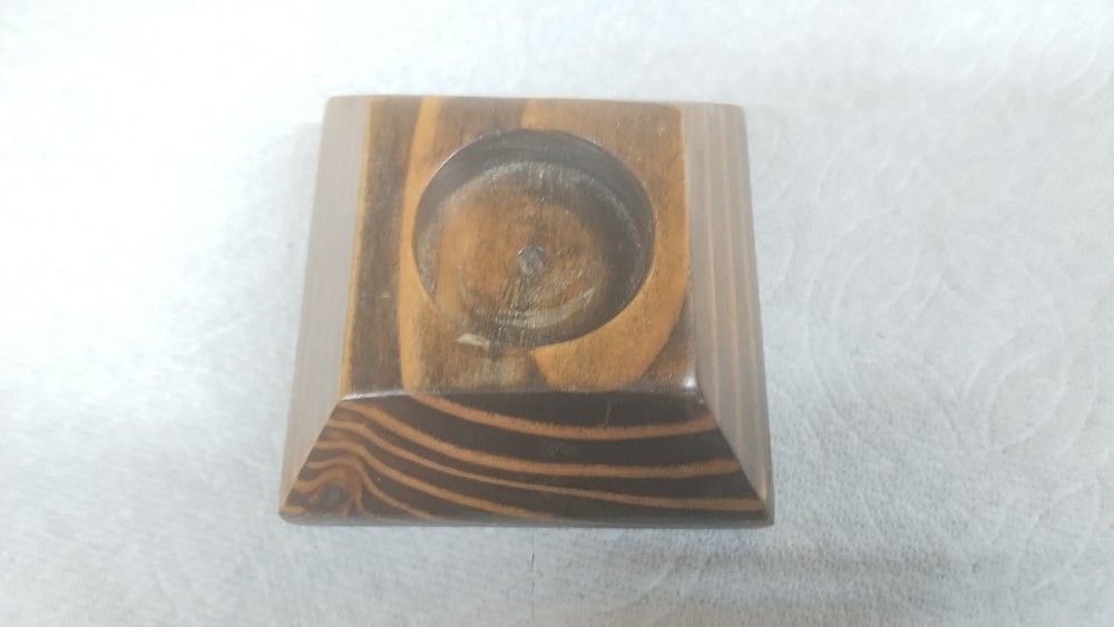 Solid Wood Small Candle Holder With Smooth Finish