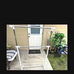 Adjustable Double Rod Garment Rack White - Room Essentials On Wheels™:lightweight 