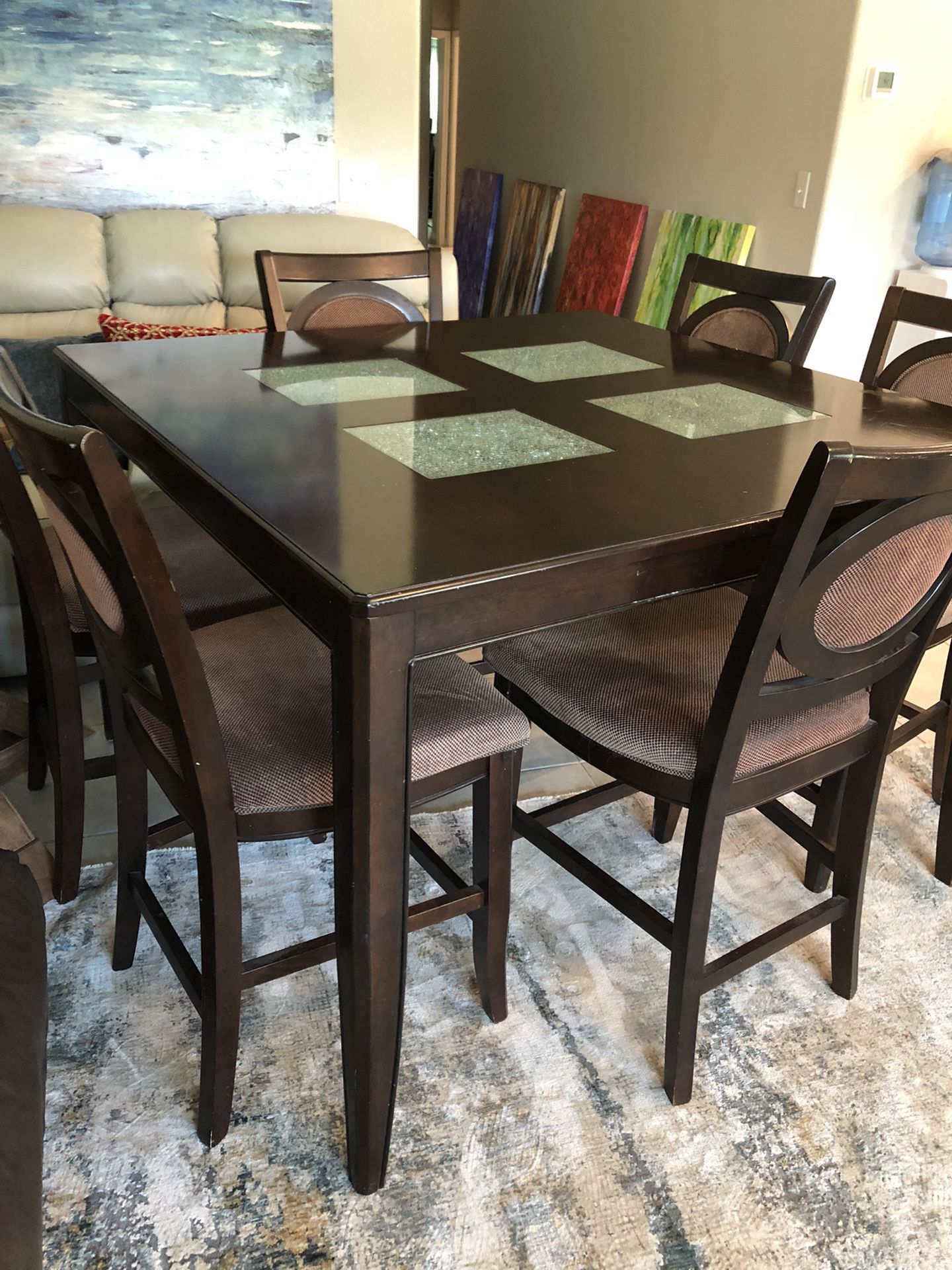 Wood Dining Table With 6 Chairs 