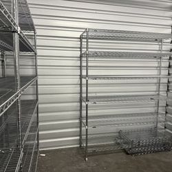 (3) Storage Shelving Units w/ 5 shelves: Metro, Metal Chrome Finished – 18” D x 60” W x 71” H