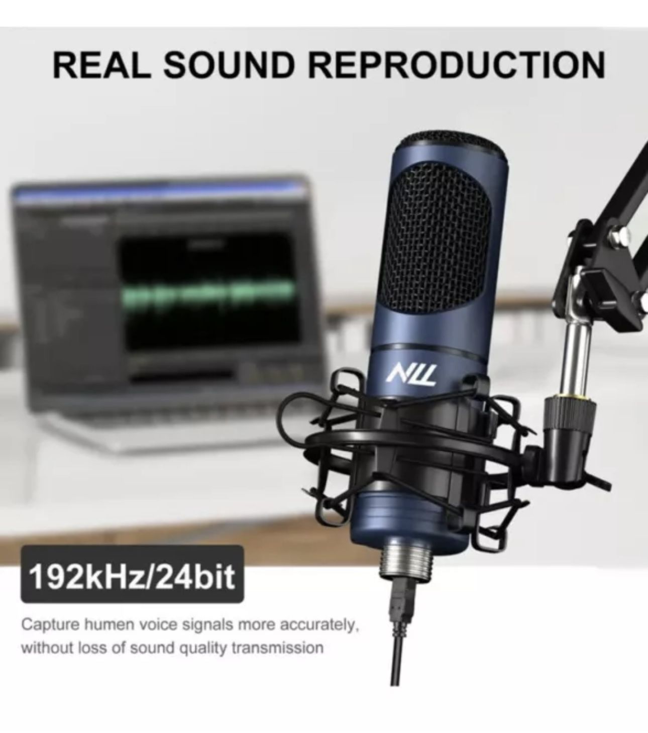 NLL Condenser Microphone for PC, USB Microphone for Computer, Podcast ...