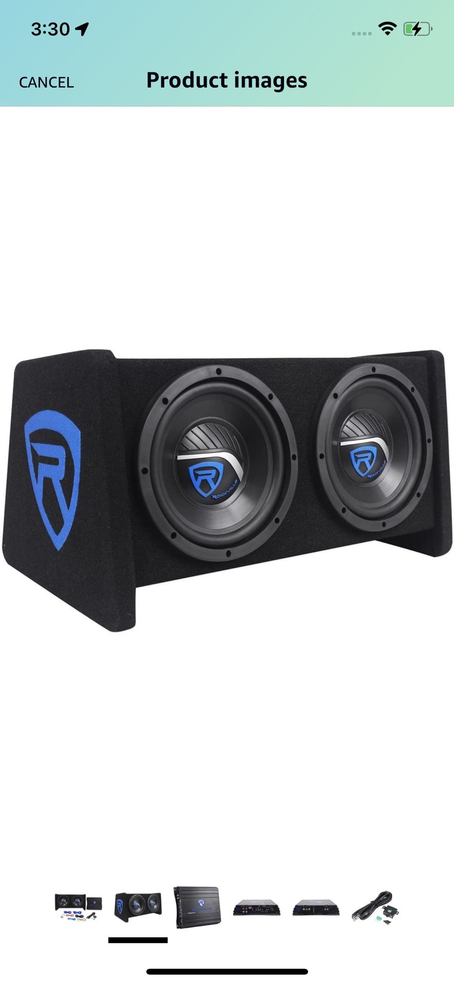 Rockville RV8.2A 800 Watt Dual 8" Car Subwoofer Enclosure+Mono Amplifier