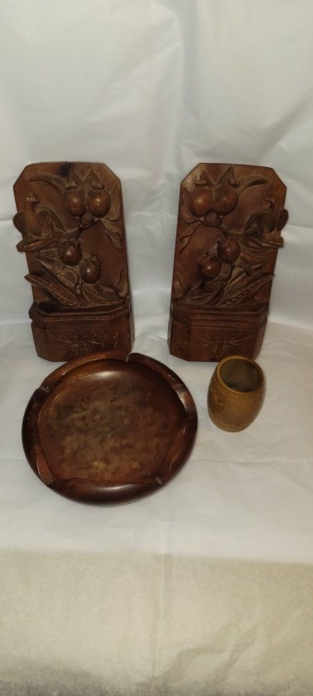 Book Ends, Bowl, Wood Cup