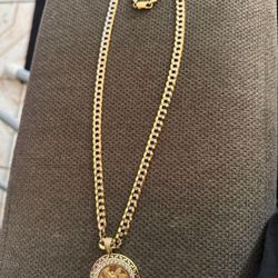 14k Diamond Cut Curb Link Chain 26" 7.5mm