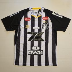 2025-26 Santos FC Men's Away Fan-Version Jersey with Player-Issue Sponsors