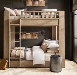 Two queen Restoration hardware  MAISON FABRIC BEDS WITH FOOTBOARDS