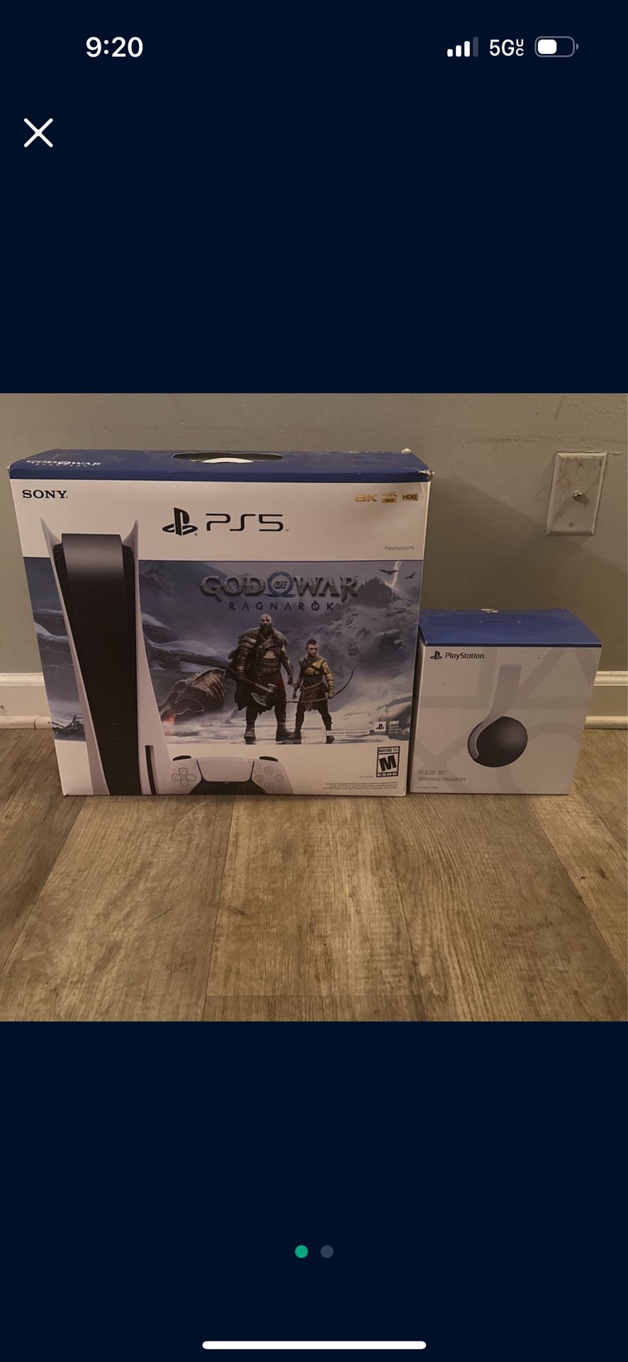 New Ps5 With 2 Controllers Ps5 Headset & Gold Of War