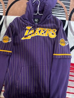 LA Lakers '47 Brand Pinstripe Double Header Hoodie