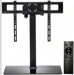 Universal TV Stand with Remote - Electric TV Lift Mount with Tempered Glass Base, for 32–70 inch TVs
