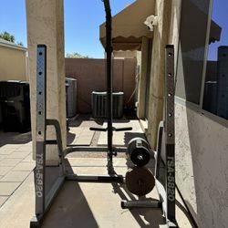 TSA-5820 SQUAT RACK with Weights and Barbell