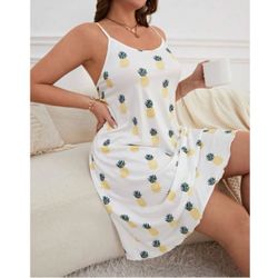 Pineapple Print Cami Pajama Nightdress 