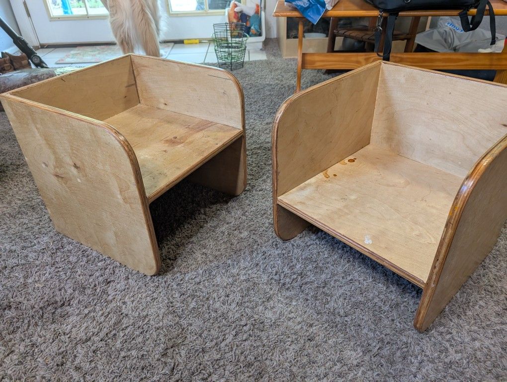 Wood Kids Chairs / Table
