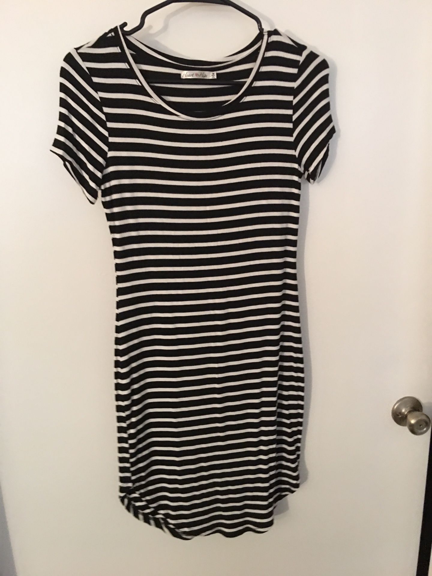 Black and white striped dress size medium