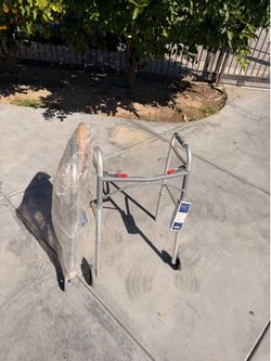 NEW Deluxe folding walkers two button with 5 wheels