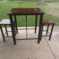 Bar Height Table And 2 Stools 