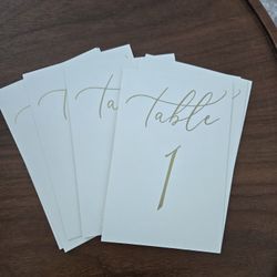 FREE Table Numbers In GOLD