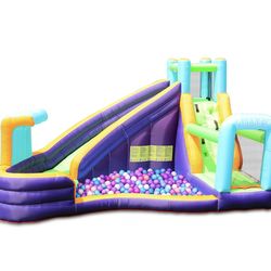 AirMyFun Inflatable Waterslide, Water Bounce House for Wet and Dry