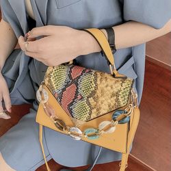 New Fashion Style Snakeskin Pattern Color Messenger Bag 
