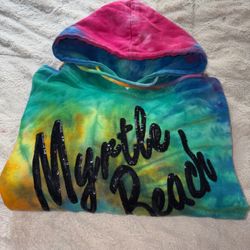 Exist Women's Pink Tye-Dyed Beach Cover-Up  Hoodie Size L,