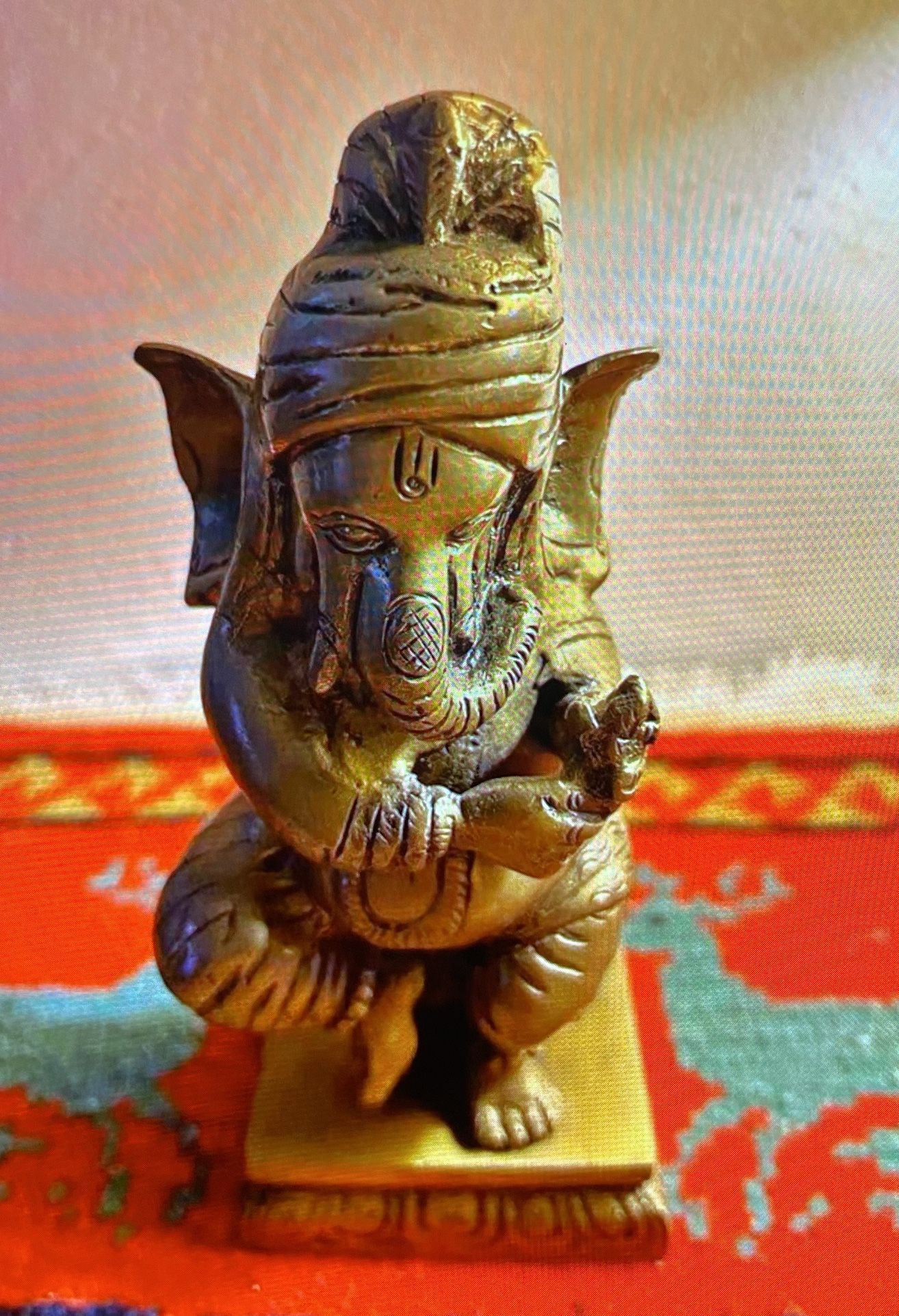 Adorno Elefante Indio Bronce Pesado Antiguo 