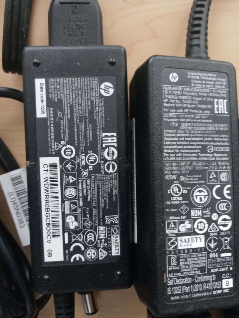 2X HP OEM Laptop Chargers