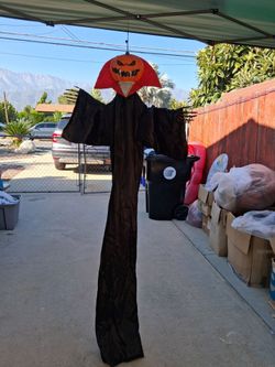 Hanging pumpkin decoration.