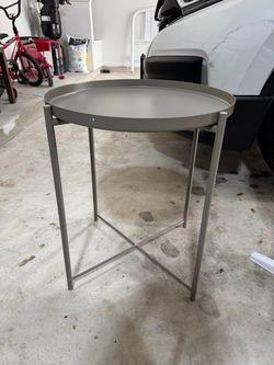 Grey side table metal