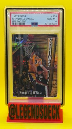 1997 Finest Shaq Rare Refractor /289 PSA 10 POP 13 Lakers