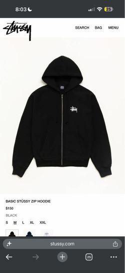 BASIC STÜSSY ZIP HOODIE