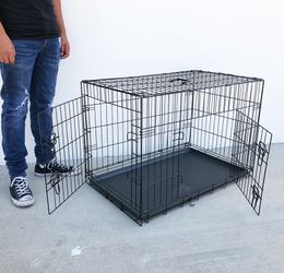 (New) $50 Folding Double Door 36” Medium Size Dog Cage CrateKennel 36x23x25”