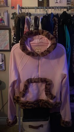Altered light pink zip up hoodie