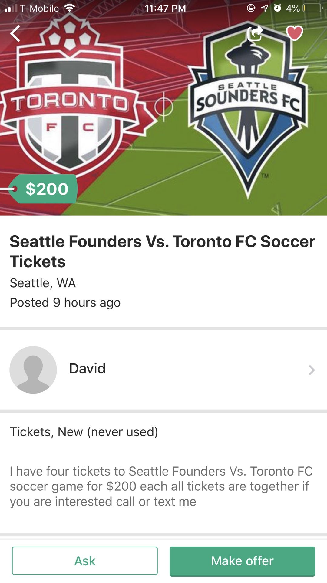 SEATTLE SOUNDERS TICKETS SCAMMER!