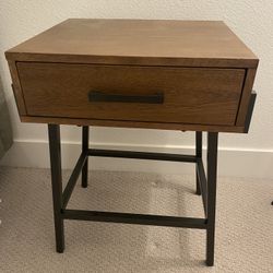 Wooden Side Table with Drawers (Set of 2)