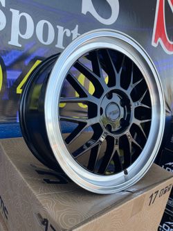 18” Katana KR06 Wheels  Set of 4 - 18x8” Rims Size  Glossy Black Finish with Machine -