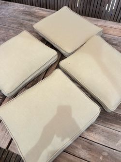 4x gardenside brand seat cushions in light brown  Located in concord   Measures 15” x 18”;  2.5” thick   $60 or best offer for the 4 cushions