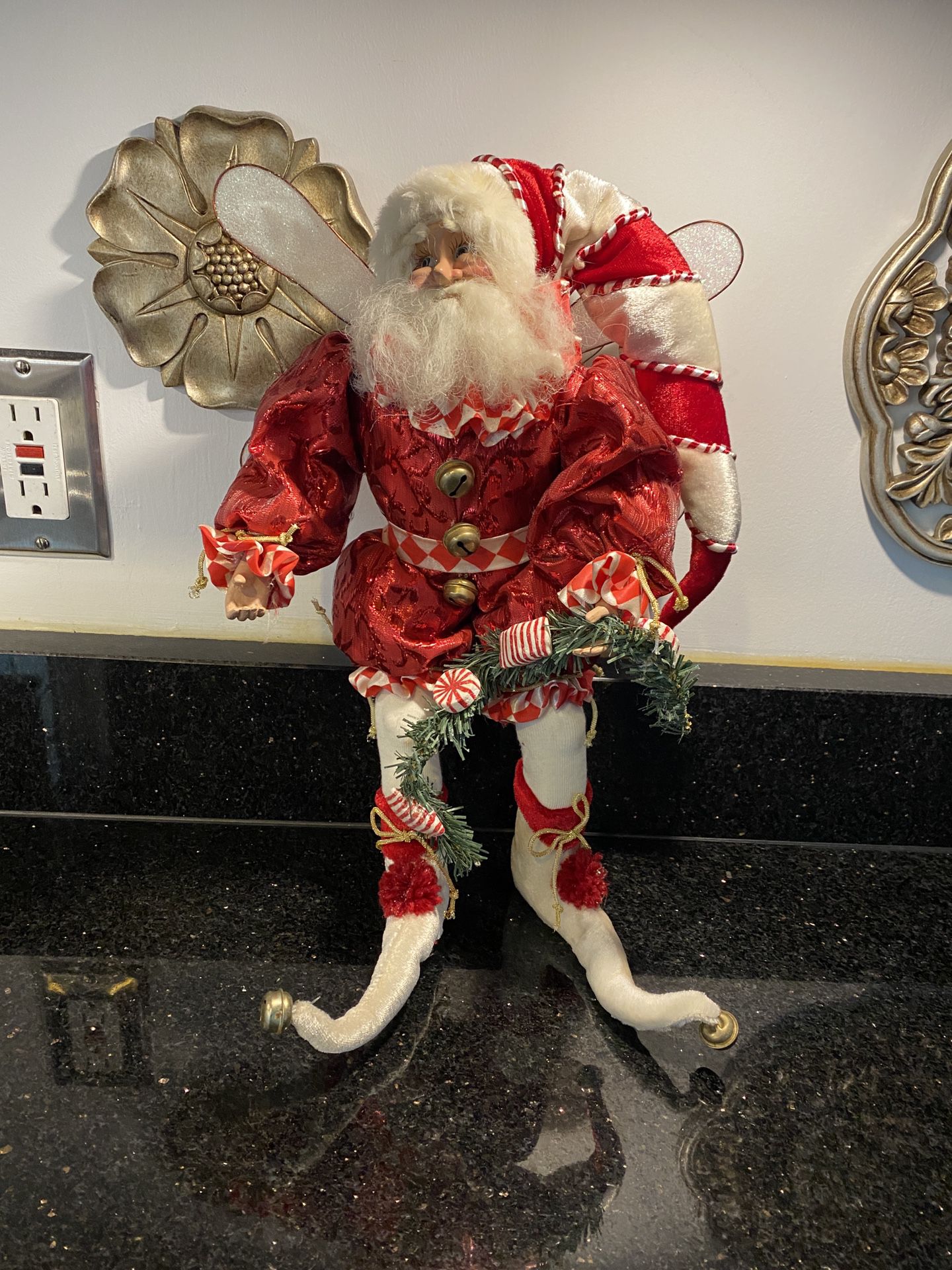Vintage Exquisite Mark Roberts Christmas Elf Santa Fairy Doll Bells 13"