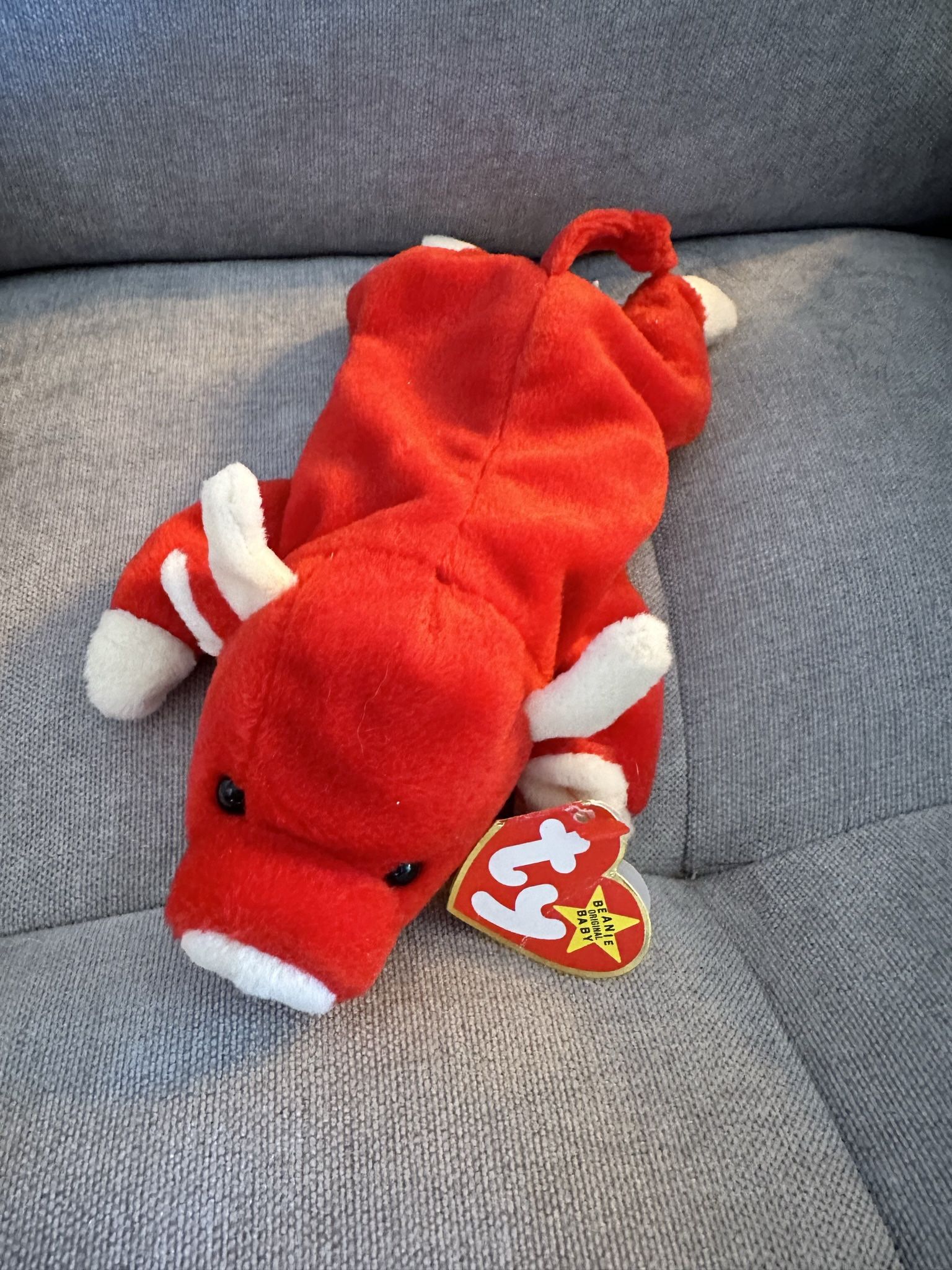 Ty Beanie Baby Snort The Bull 1995 Rare Retired With Multiple Errors. VERY COLLECTABLE
