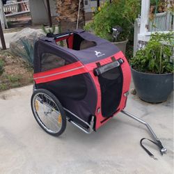Aosom Dog Bike Trailer Pet Cart Bicycle Wagon Cargo Carrier Attachment for Travel with 3 Entrances Large Wheels for Off-Road & Mesh Screen
