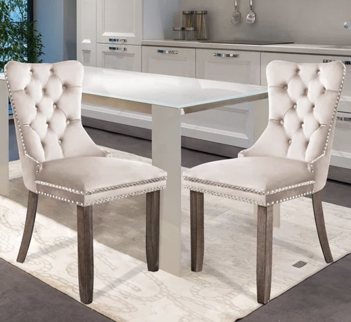 Brand New Set of Tufted Velvet Accent Chairs