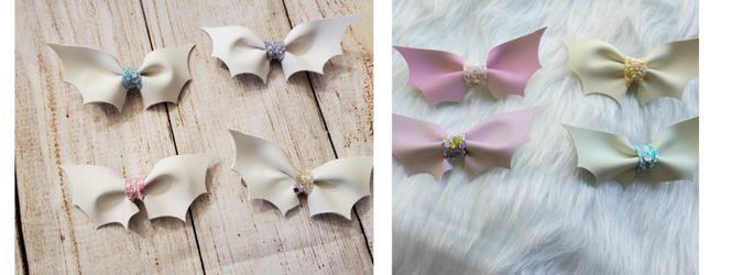 Uv changing faux leather bows