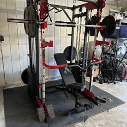 Smith Machine 200 | Adjustable Bench | 245lb Cast Iron Olympic Weights | 7ft Olympic Bar | Fitness | Gym Equipment | FREE DELIVERY/INSTALLATION 🚚 🛠️