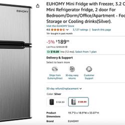 Never-used Mini Euhomy Fridge 