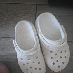 White Kid Crocs Platform