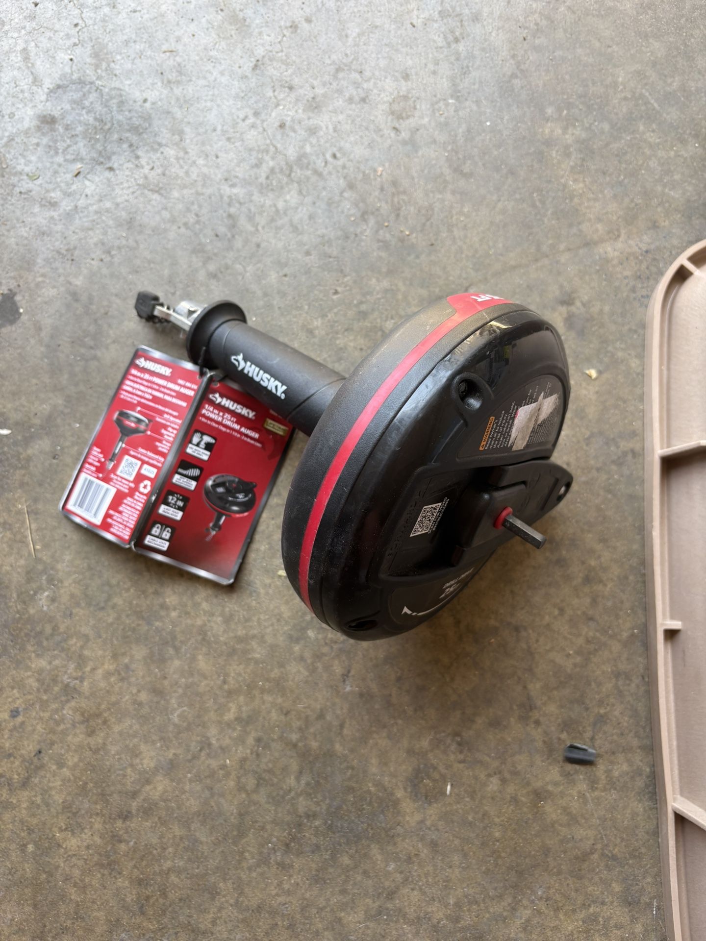 Husky 1/4in By 25 Ft Power Drum Auger New!