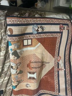 Persian Tabriz pictorial wall hanging rug