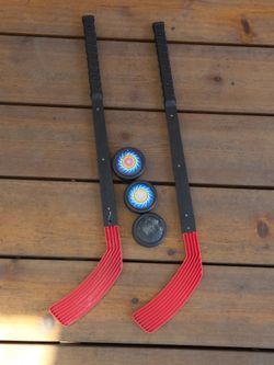 Toddler hockey sticks and pucks