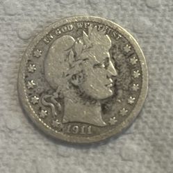 1911 Quarters Dollars Silver
