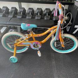 Schwinn 18 in. Girls Elise Sidewalk Bicycle, Yellow/orange and Teal.